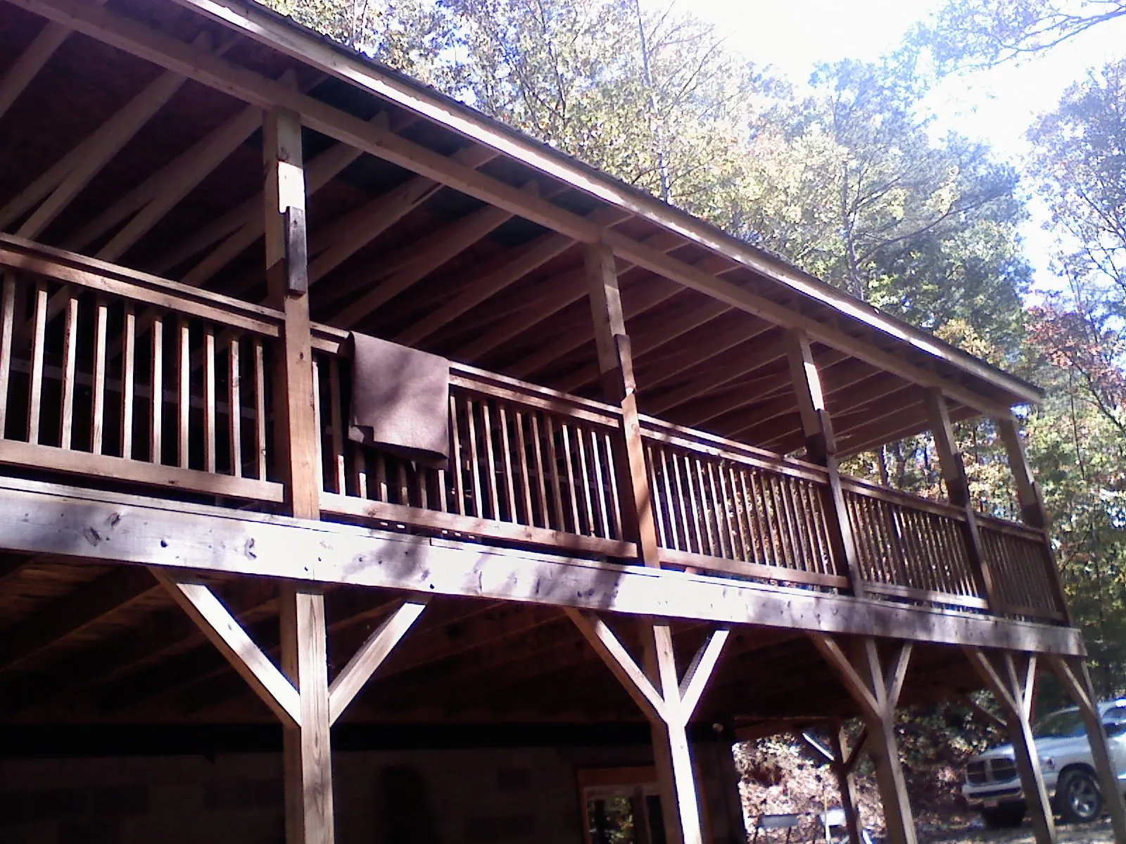 Timber framing under a new elevated porch and deck — Roof Leak Repair in Wesley by Roofing Brothers